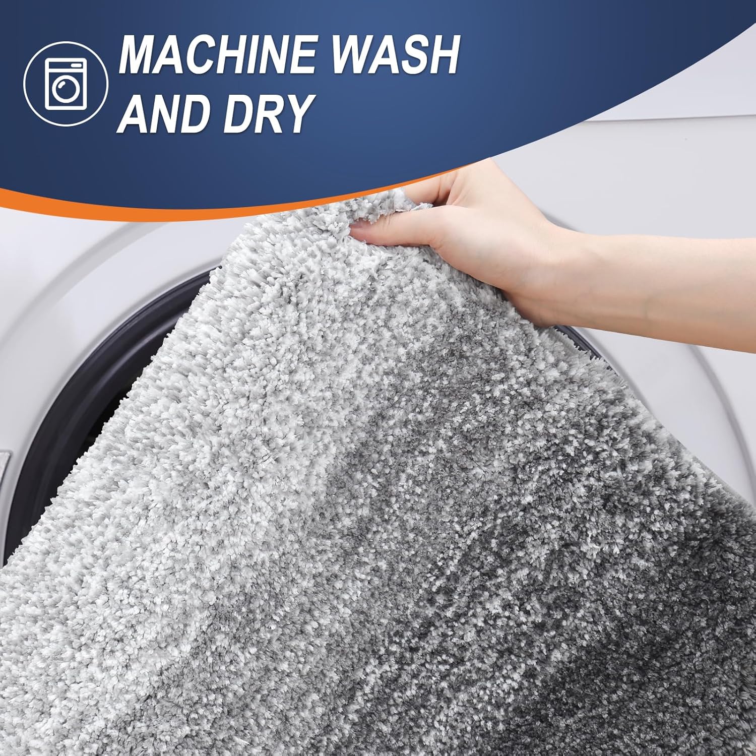 OLANLY Bathroom Rug Mat - Extra Soft Microfiber Non-Slip Bath Carpet Runner | 47x24 Inches, Grey
