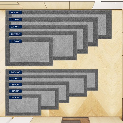DOMUSTEX Machine Washable Kitchen Rug 32" x 84", Non Slip Kitchen Mat for Floor, Absorbent Entrance Runner Rug for Bedroom, Hallway, Bathroom, Door (Roll Packing)