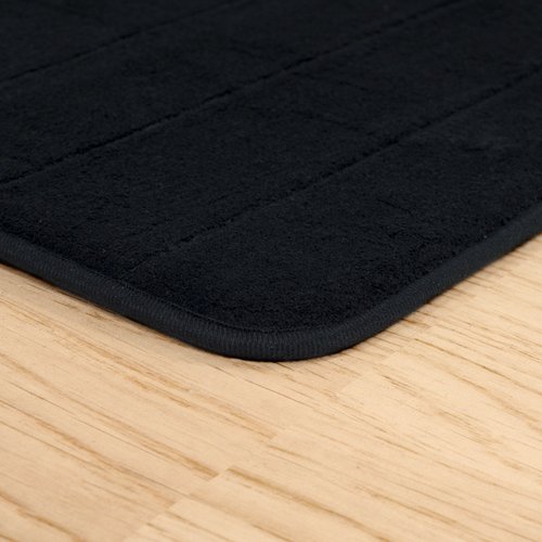 Lavish Home Oversized Bathroom Rug - Extra-Long Memory Foam Bath Mat with Nonslip Backing - Absorbent Runner for The Shower, Tub, or Sink (Black)