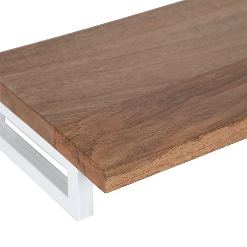 Kate and Laurel Lankford Modern Wood Wall Shelf, 24 inch Width, Natural Wood and White, Decorative Shelf for Storage and Display