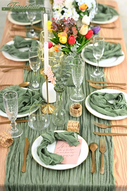 84 Pack Sage Green Cheese Cloth Napkins Gauze Napkin Cloth Bulk Set of 84 Washable Boho Dinner Table Napkins for Wedding Party Baby Shower Birthday Party Decorations，20 x 20 Inch