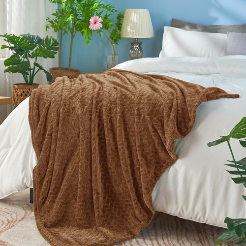 inhand Chocolate Brown Fleece Throw Blanket for Couch, Super Soft Flannel Blanket, Lightweight Fuzzy Blankets Sofa Bed Office, Washable Cozy Plush Fleece Blankets&Throw for All Season(50x60 Inches)