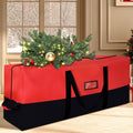 Regine Switzerland Heavy Duty Christmas Tree Storage Bag - Waterproof, Durable Zipper & Handles for 9ft Trees | Black & Red
