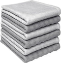 Bumble Premium Dish Cloths - Highly Absorbent 100% Natural Cotton | 13"x13" | 6 Pack - Soft Terry Set in Grey