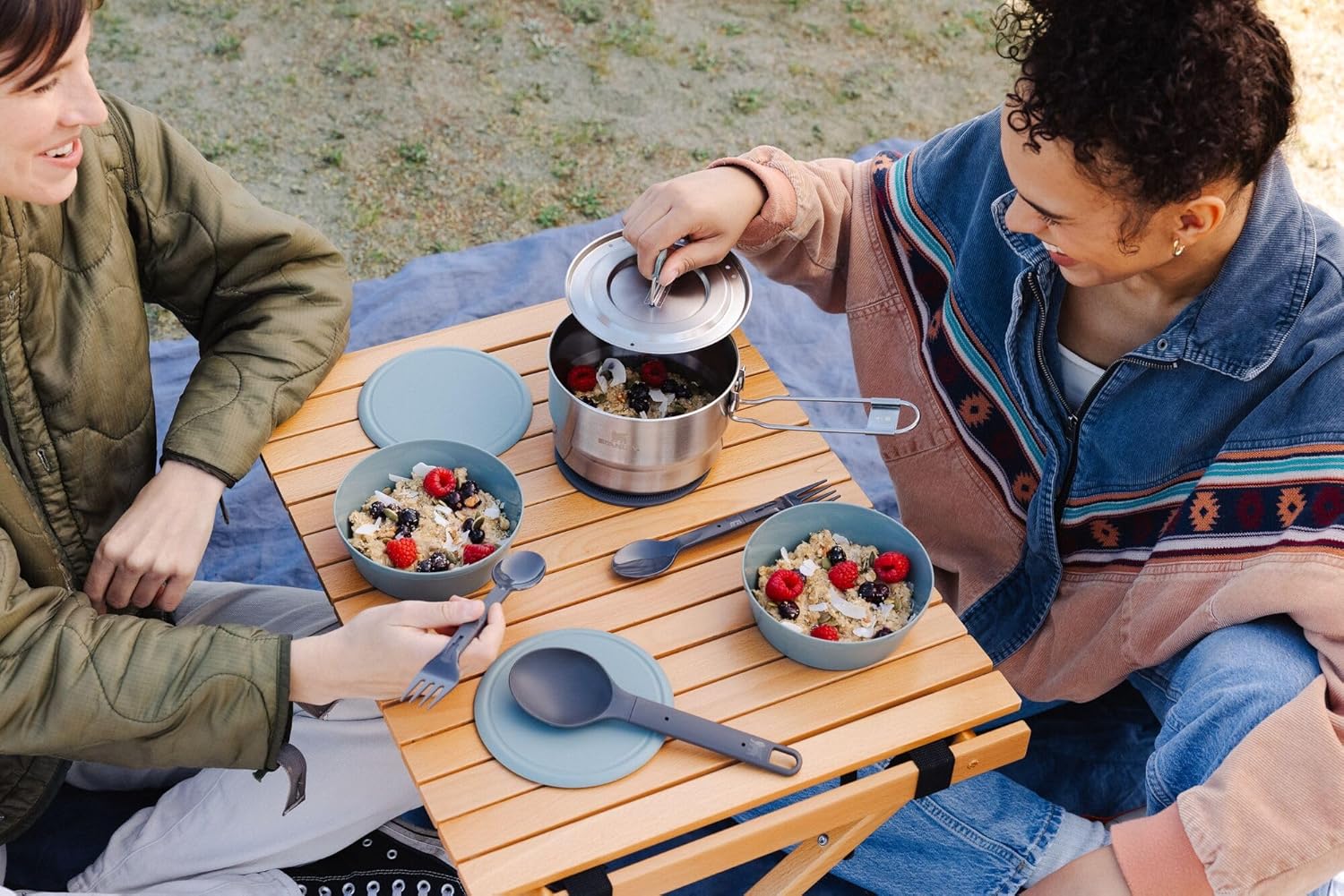Stanley Wildfare Go 14-Piece Stainless Steel Prep & Cook Set - 1.65 Qt Saucepan, Utensils & More | BPA-Free Camping Essentials