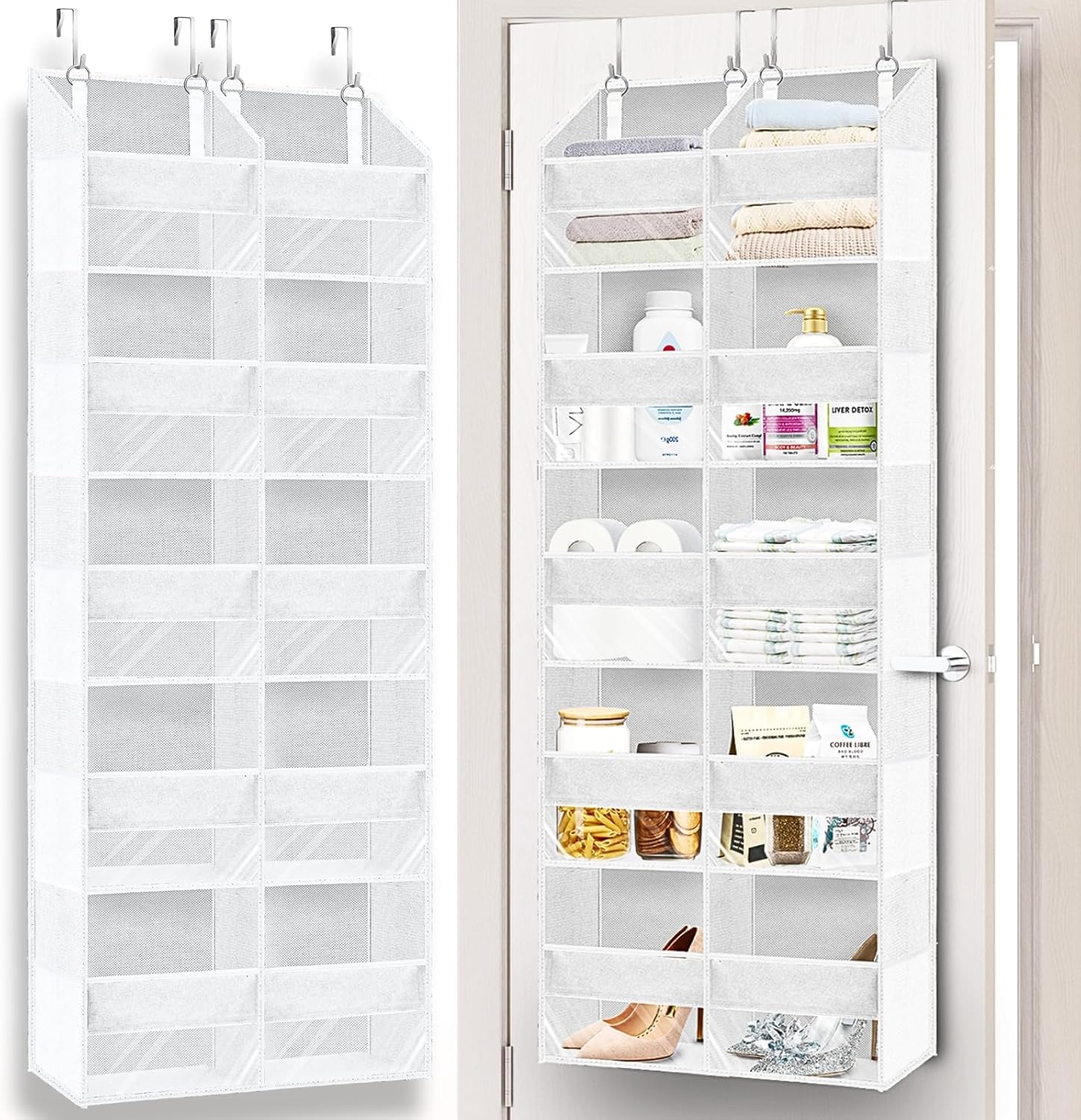 Over The Door Organizer - Extra Large 5-Tier Storage Solution | 10 Compartments for Toys, Shoes & More