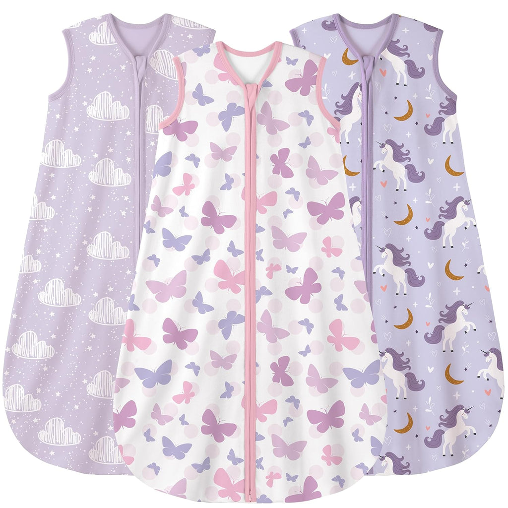 Yoofoss Baby Sleep Sack | 100% Organic Cotton Wearable Blanket for 18-24 Months | 3-Pack, Lightweight & Comfy