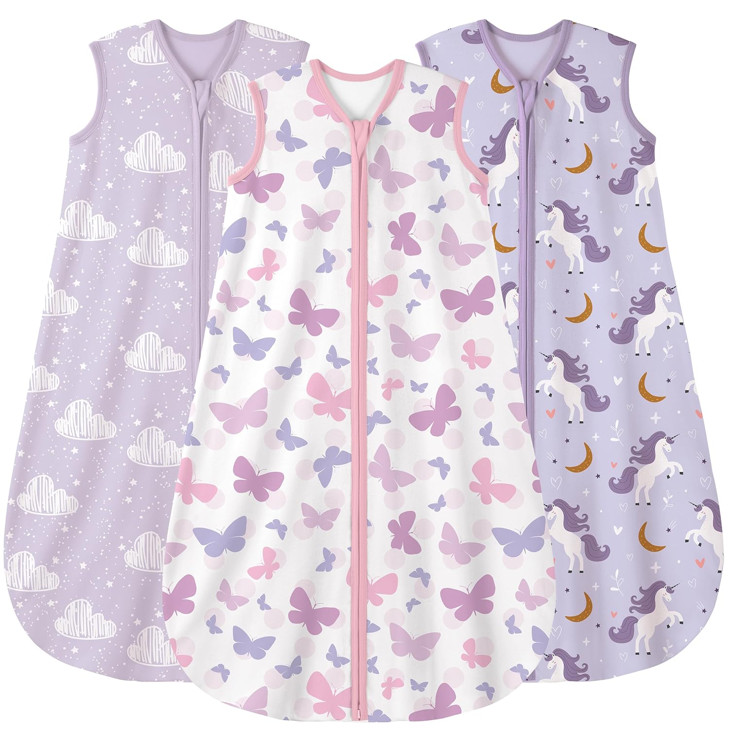 Yoofoss Baby Sleep Sack | 100% Organic Cotton Wearable Blanket for 18-24 Months | 3-Pack, Lightweight & Comfy