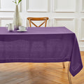 Solino Home Linen Purple Tablecloth 54 x 72 Inch - Classic Hemstitch, 100% Pure Linen Rectangular Tablecloth - Machine Washable Table Cloth for Mothers Day, Spring, Summer