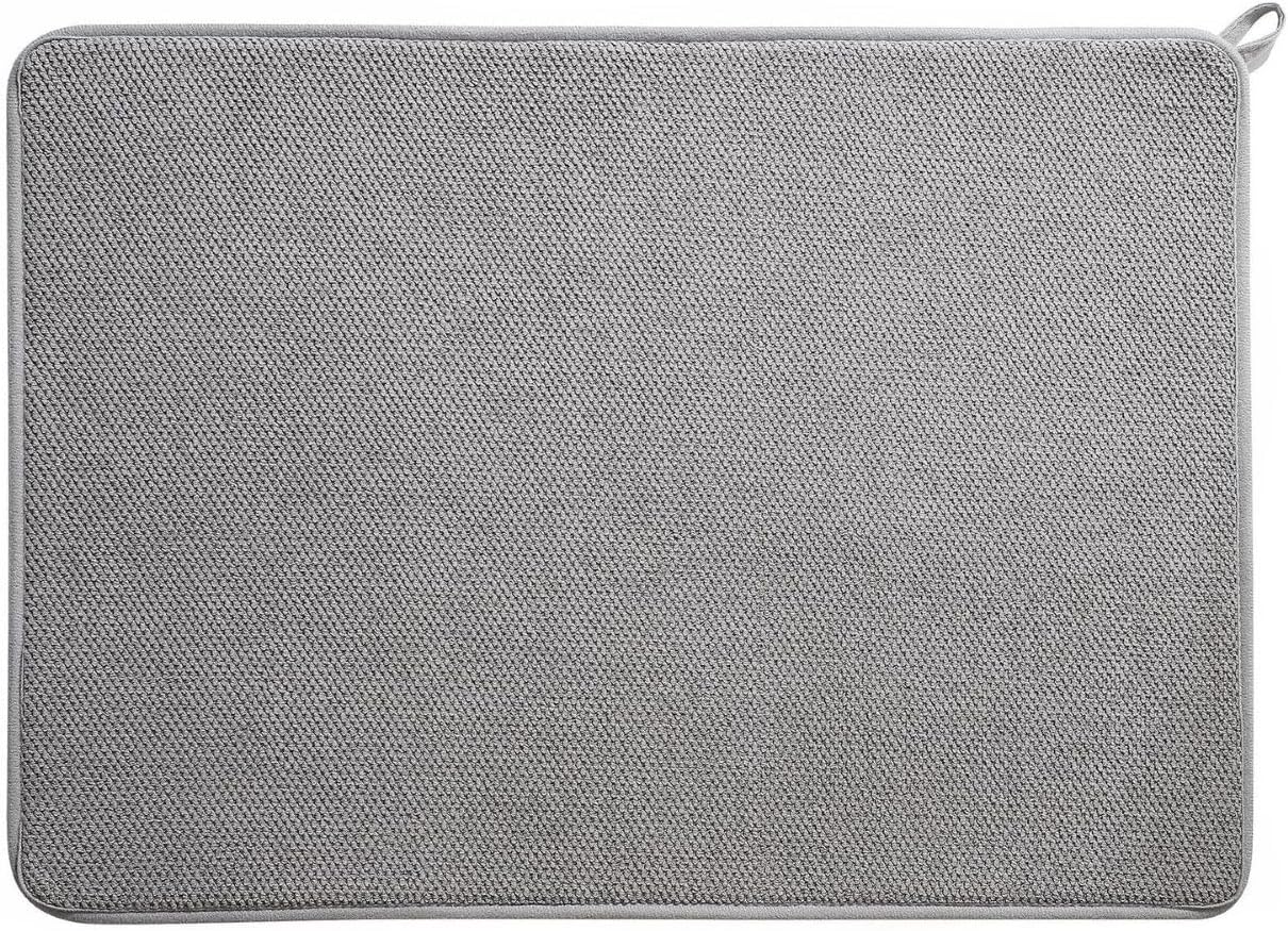 Skiennix XXL Microfiber Dish Drying Mat - 23" x 17" Ultra Absorbent Kitchen Counter Mat | Grey