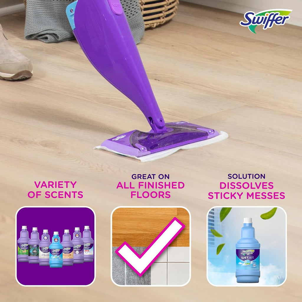 Swiffer WetJet Floor Cleaner Solution with Febreze Refill - Lavender Scent, 1.25L (Pack of 2)