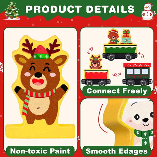 Toddler Advent Calendar 2025-24 Days Magnetic Wooden Animal Train Set Christmas Advent Calendar 2025 for Kids, Countdown Calendar Gifts Montessori Train Stocking Stuffer for Toddlers, Boys and Girls