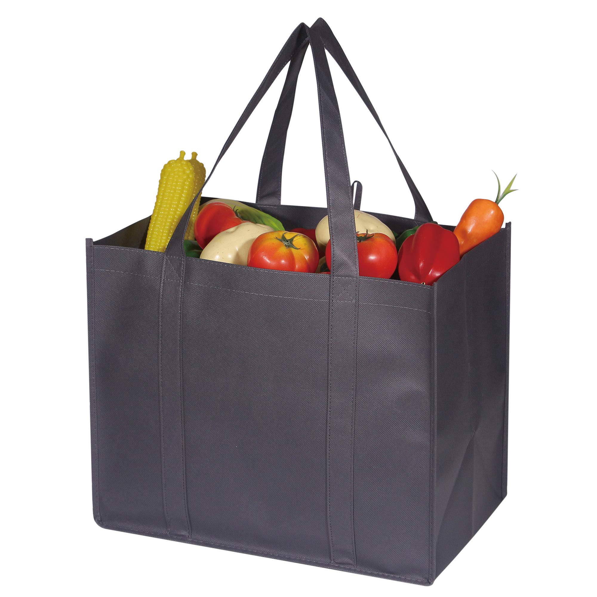DIOMMELL 10 Pack Reusable Grocery Bags Extra Large Super Strong Heavy Duty Shopping Tote Bags with Reinforced Handles, Grey