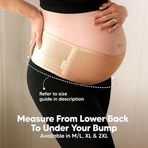 KeaBabies Pregnancy Belly Bands - Soft & Breathable Maternity Support Band | Adjustable Comfort (Classic Ivory, M/L)