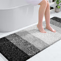 OLANLY Bathroom Runner Rug - Extra Soft Microfiber, Quick Dry & Machine Washable - 59"x24", Black