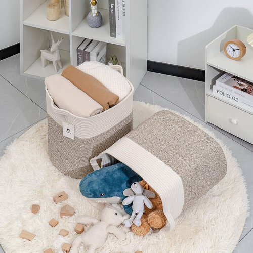Laughbird Collapsible Laundry for Hamper,Medium Large Storage Bins Fabric Storage Box, Closet Organizer,Hampers Foldable Fabric Storage Basket, Solid Storage Toy Box With Handle, Used to Organize