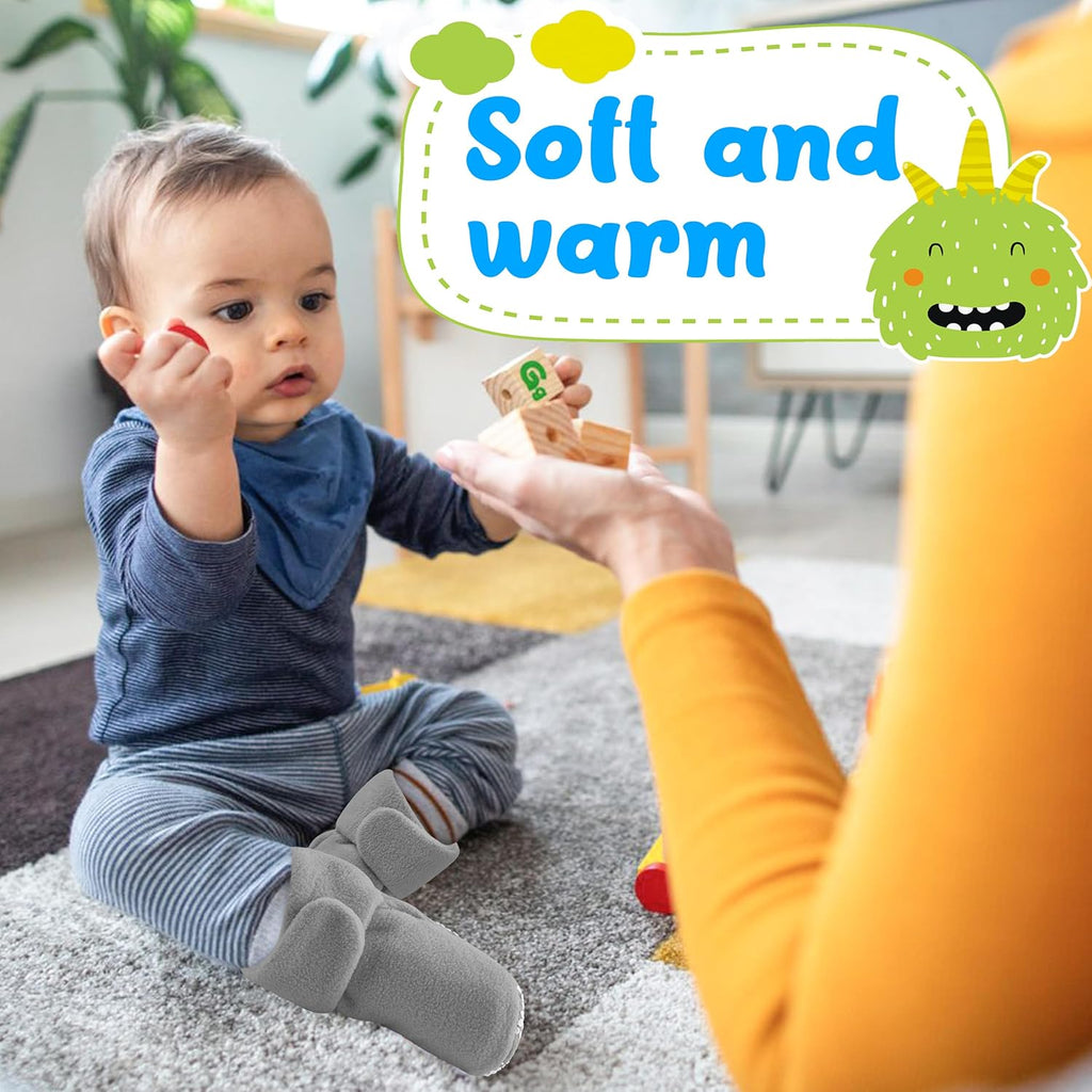 Pro Goleem Fleece Baby Booties - Cozy Non-Slip Slippers for Newborns | Easy to Put On, Unisex Gift