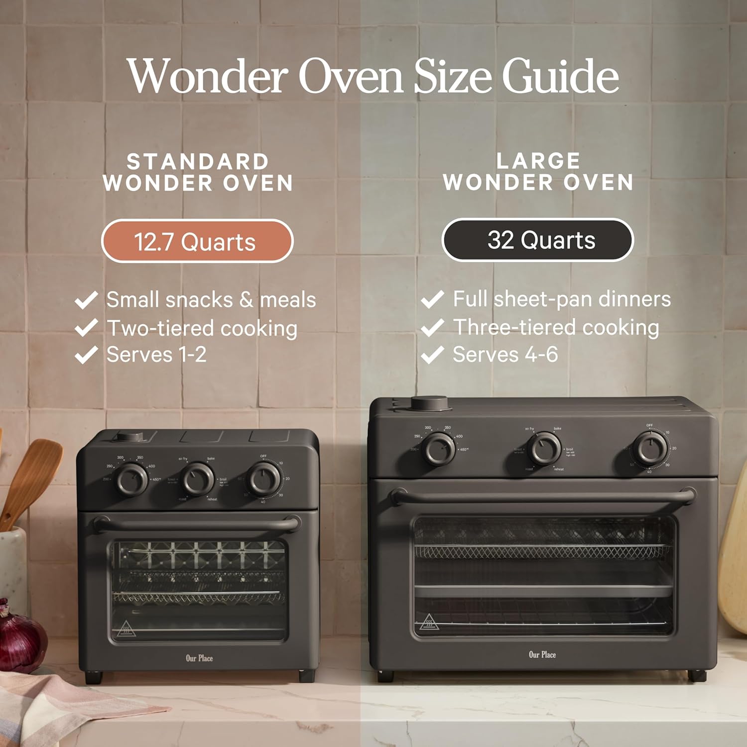 Our Place Wonder Oven - 6-in-1 Stainless Steel Air Fryer Toaster Oven Combo | 13 QT Capacity - Toast, Roast, Bake, Reheat, Broil & Steam
