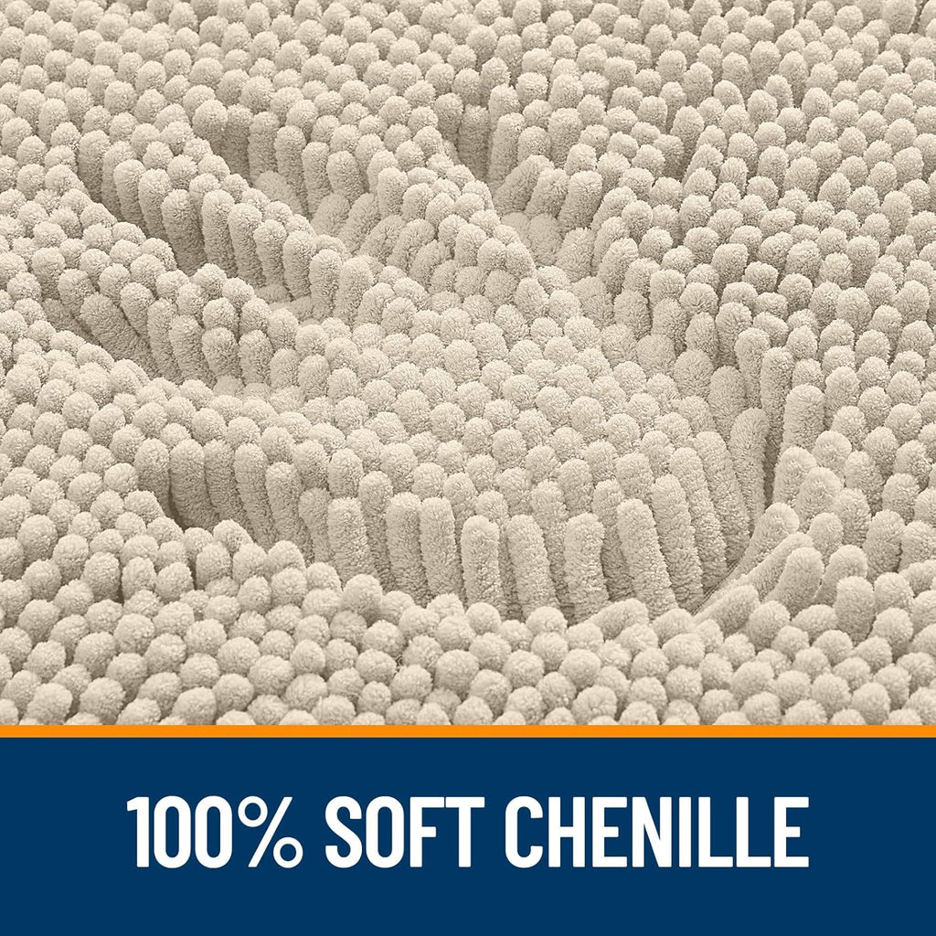 OLANLY Bath Rugs - Extra Soft Chenille with Rubber Backing | Quick Dry, Machine Washable, 30x20, Sand