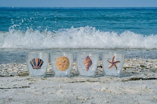 Tervis Beachcomber Collection Made in USA Double Walled Insulated Tumbler Travel Cup Keeps Drinks Cold & Hot, 12oz - 4pk, Assorted