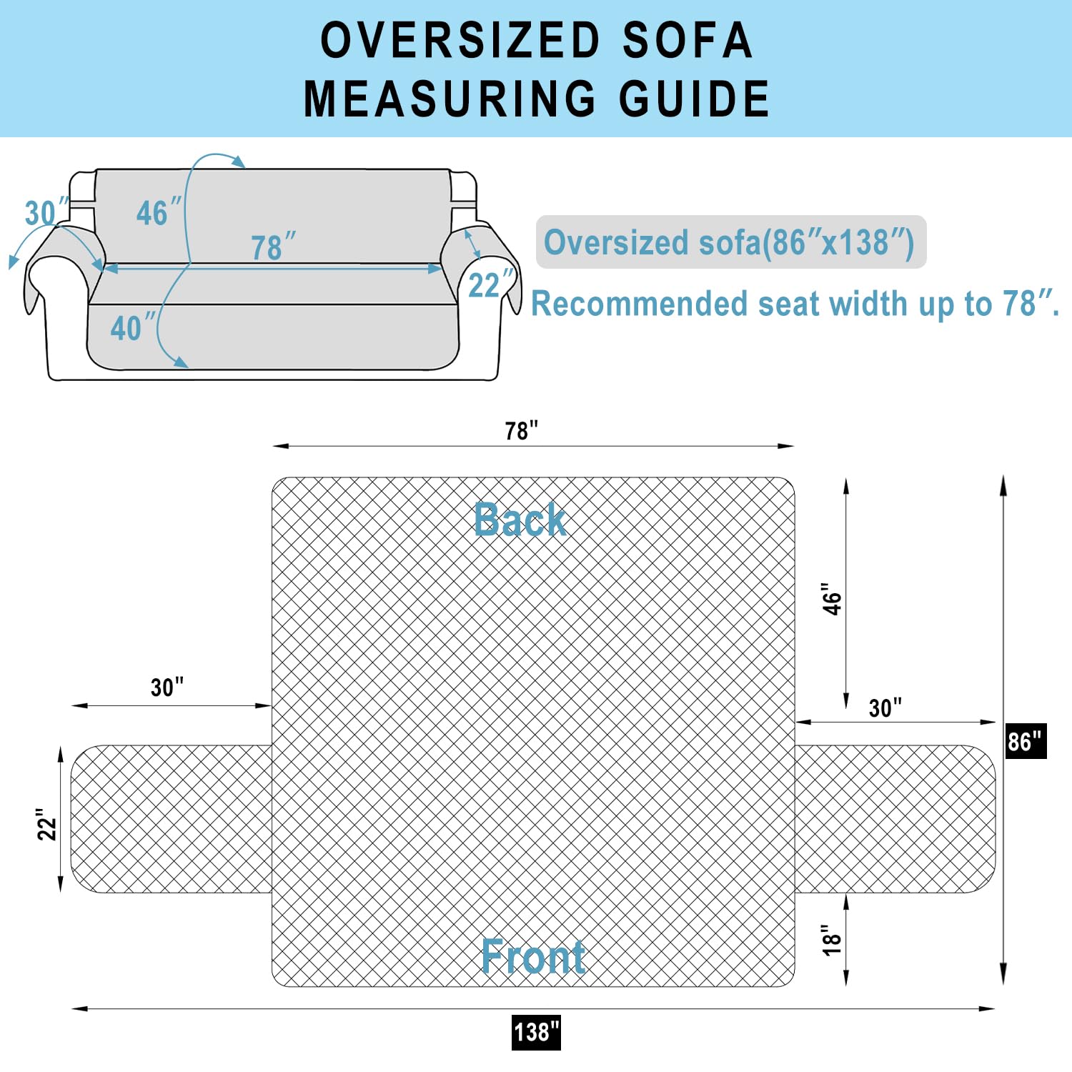 Luxshare Home Reversible Oversized Sofa Covers Couch Cover Furniture Protector for Dogs Elastic Straps Water Resistant(XLSofa Chocolate/Taupe)