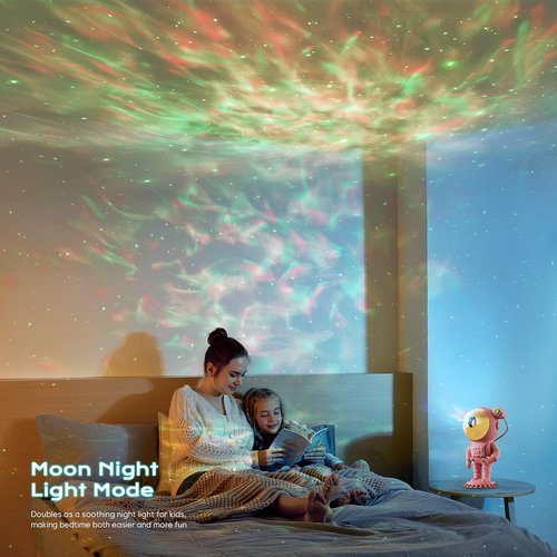 Astronaut Galaxy Starry Sky Projector, Night Light with Remote Control & Timer, Gift (Pink)