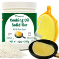 Grease Solidifier Powder, Cooking Oil Solidifier for Disposal, 2.25 Gallon Fry oil Away from Mess, Frying Oil Hardener, Vegetable Canola Fry Oil Solidifying Powder to Gel, 100% Plant-Based, 12 oz Value Pack