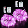 JMEXSUSS Pink String Lights - 33ft Battery Operated 100 LED Fairy Lights with Remote | 8 Modes for Outdoor Decor