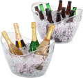 BARsics Large 3-Gallon Clear Plastic Ice Bucket, Beverage Tub for Parties (Pack of 2)