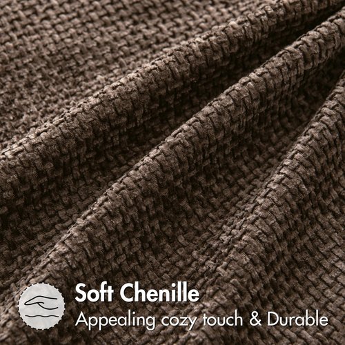 MIULEE Pack of 2 Couch Throw Pillow Covers 18x18 Inch Neutral Dark Brown Boho Accent Decorative Pillow Covers Soft Chenille Farmhouse Cushion Covers for Home Decor Bed Sofa Living Room