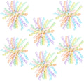 Skiennix 6-Inch Pastel Curly Gift Bows - Self-Adhesive Rainbow Set of 6 for Birthdays, Weddings & Holidays