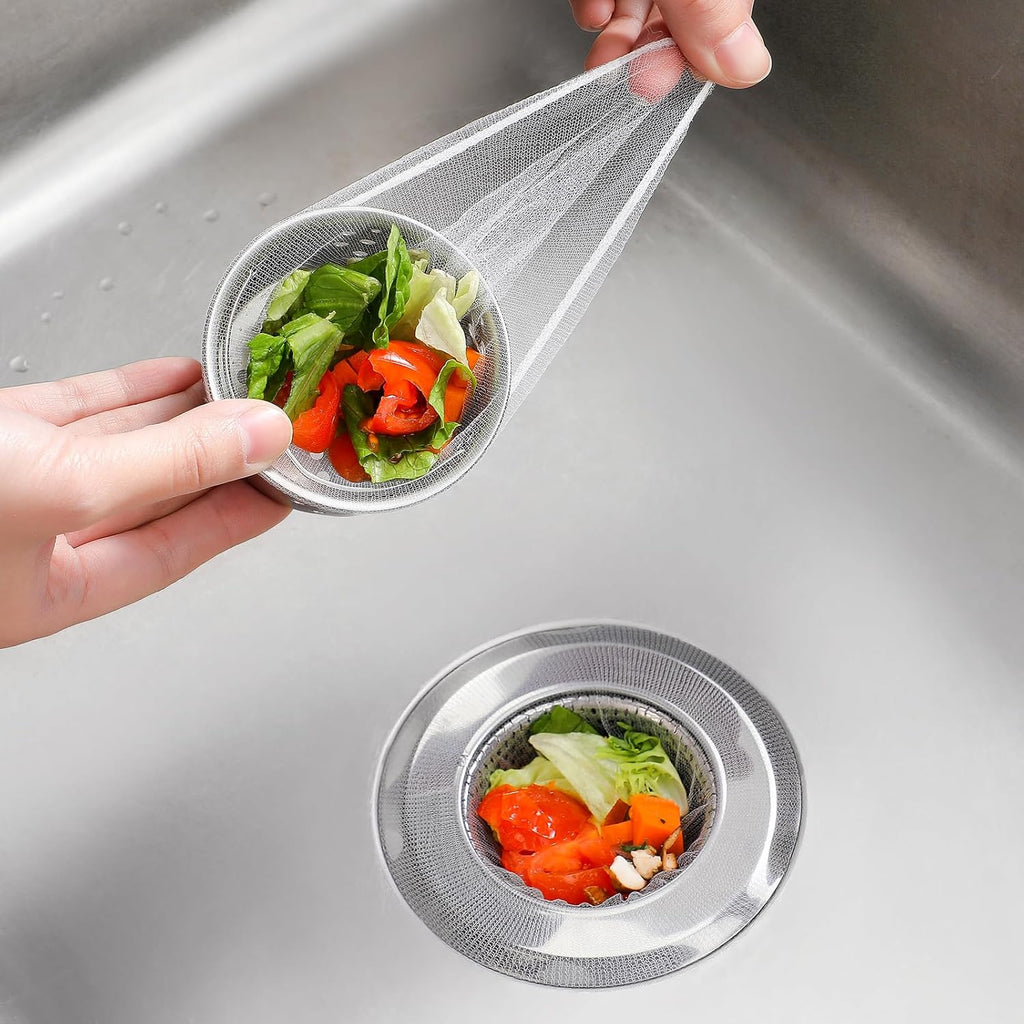 Skiennix Kitchen Sink Strainer Mesh Bags - 200 Pack Anti-Clogging Disposable Sink Filters | 4.0 x 4.0 Inch