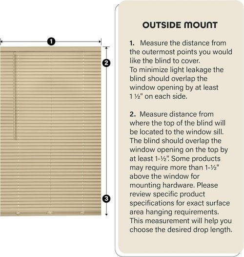 Achim Home Decor Cordless Mini Blinds - Room Darkening, 27" W x 64" L, 1" Slat - Mahogany Finish
