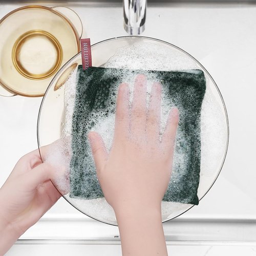 Homaxy Kitchen Dish Cloths - Ultra Soft 100% Cotton Waffle Weave, Quick Drying, 12x12 Inches, 8-Pack, Blackish Green