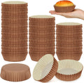 Uiifan Disposable Round Cupcake Liners - Microwave Safe Baking Cups for Snacks & Cakes | 50 Pack, Natural