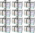 BALEINE Oversized Moving Bags - Heavy-Duty Storage Tote with Reinforced Handles | Clear, 12-Pack