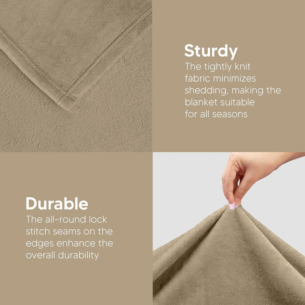 Utopia Bedding Fleece Blanket - Luxury Soft Microfiber Twin Size in Camel (60x80 Inch)