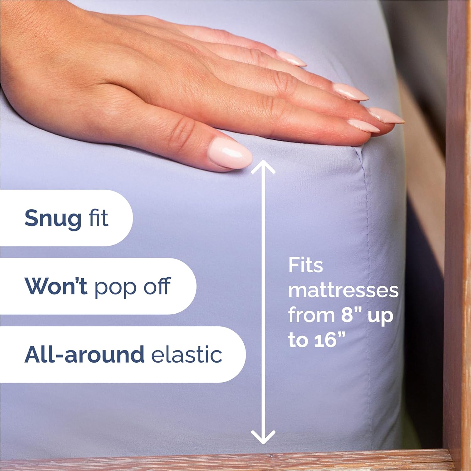 Split King Size Sheet Set by Oeko-Tex | 5-Piece Cooling & Breathable Bedding - Soft, Wrinkle-Free Lavender
