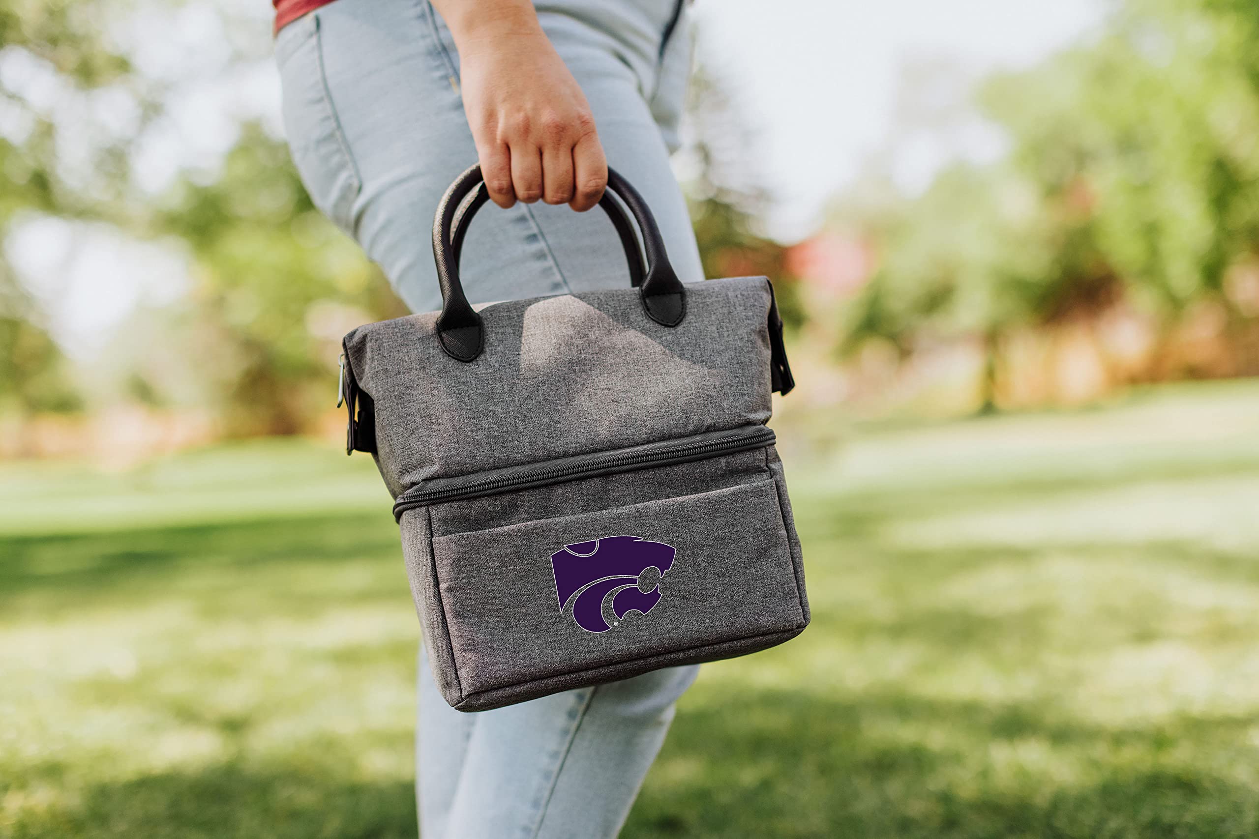 Picnic TIME NCAA Kansas State Wildcats Urban Lunch Bag, Cooler Lunch Tote, Insulated Lunch Bag, (Gray with Black Accents)