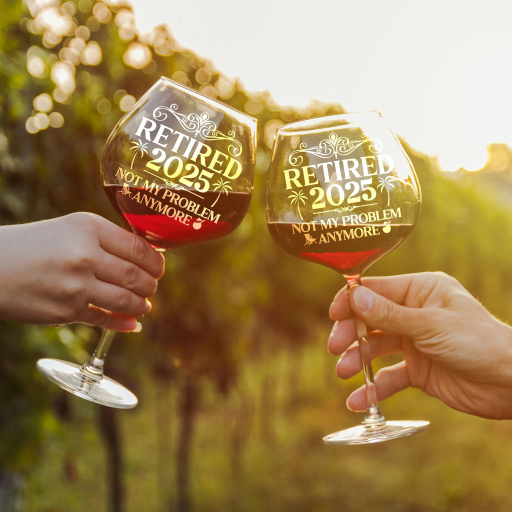 Retirement Gifts for Women 2025 - Cool Retirement Gifts, Retired 2025 Not My Problem Anymore Wine Glass 16 Oz, Happy Retirements Party Decoration, Retired Gift Idea For Coworkers Woman Colleague Boss