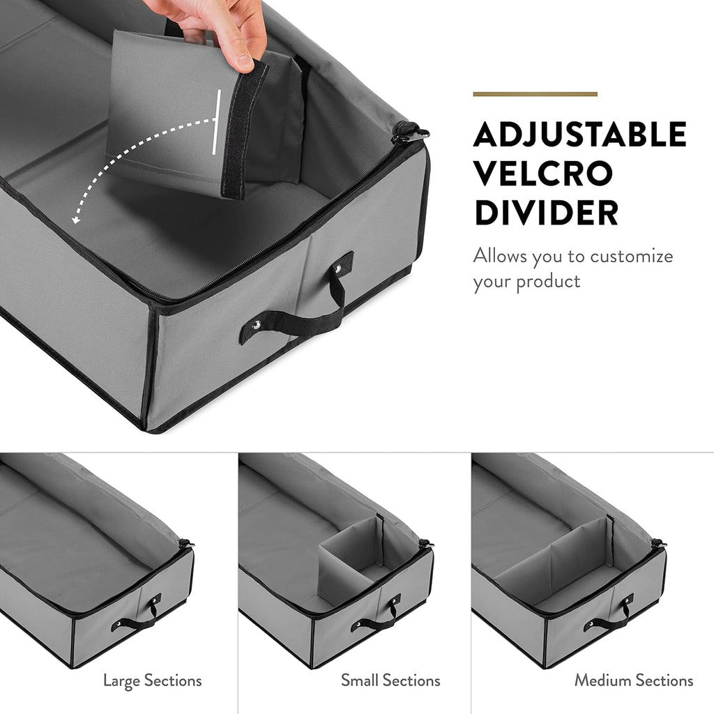 ZOBER Gift Wrapping Paper Organizer - 40" Storage for 24 Rolls with Pockets for Bows & Ribbons | Gray/Black 600D Oxford