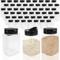 Conagel 54 Pack 9 oz Plastic Spice Jars with Black Cap Empty Seasoning Bottles with Shaker Lids Clear Square Spice Containers for Storing Spice Herbs