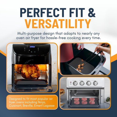 Toaster Oven Liners for Bottom of Oven (4 Pack) Reusable Non-Stick Heat Resistant Toaster Liners, Compatible with Ninja, Cuisinart, Emeril Lagasse & More, Toaster Mat, 12"x12" (Silver)
