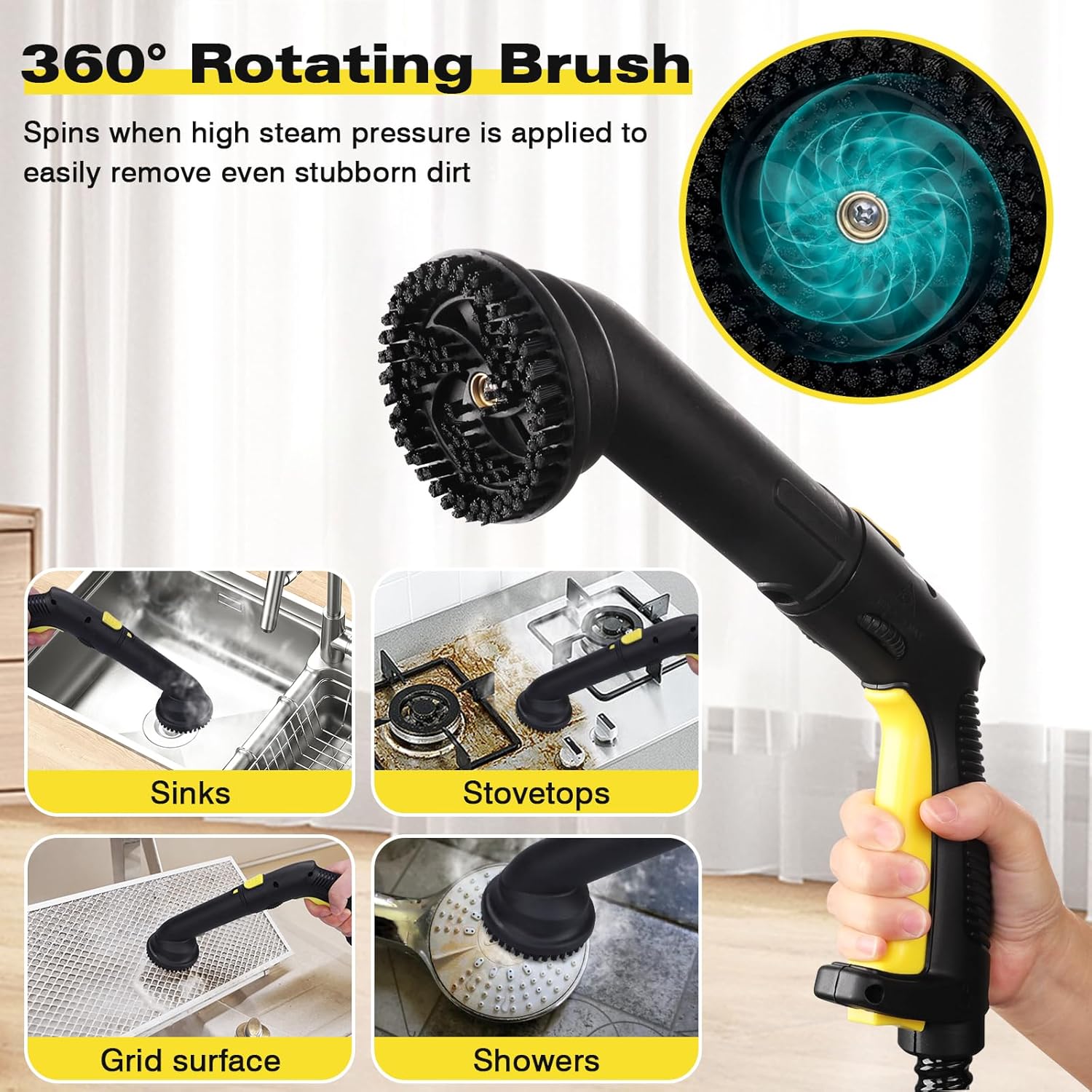 TVD Steam Cleaner - Powerful Home Steamer with 26 Accessories & 5M Extra-Long Power Cord | Versatile for Floors, Tiles & Upholstery