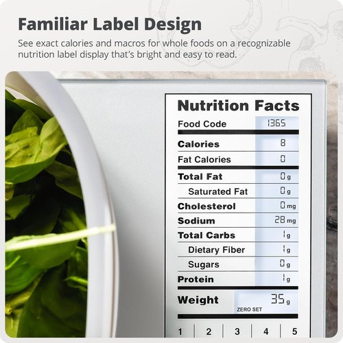 Greater Goods Food Scale - Nutrition Calculator & Meal Prep Tool | Compact 11lb Capacity, Silver