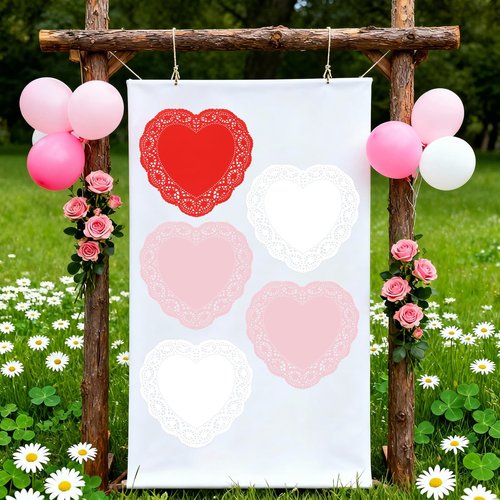 WYTAOHZL 300 Pieces Heart Paper Doilies 10 Inch Valentine's Heart Shaped Doilies for Food Cakes Desserts