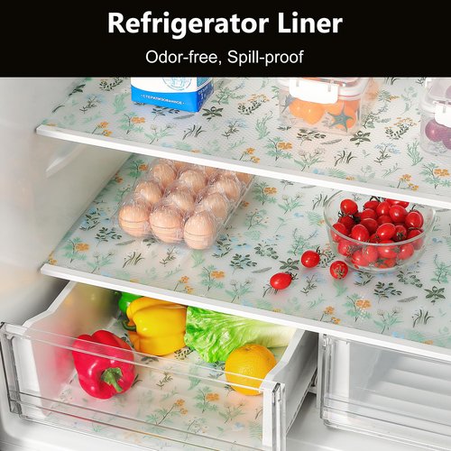 INNOLITES Shelf Liners for Kitchen Cabinets – Drawer Liner Waterproof & Oil-Proof, Non-Adhesive EVA with Floral Pattern – Durable Washable, Easy to Cut (Sage Green, 17.7" x 78.7")