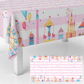 GZBJMYGS Pink Circus Theme Party Tablecloth Carnival Carousel Table Cover Supply for Baby Shower Girl Princess Birthday Party Popcorn Day Dining Holiday Picnic Booth Prop Decoration, 53" x 98"