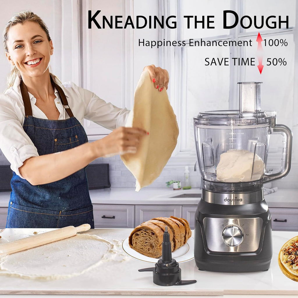 Skiennix Food Processor Blender Combo - 3-in-1 Countertop Blender with 8-Cup Bowl & 1000W Power