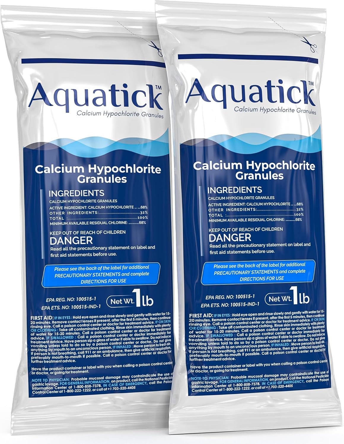 Pro-Grade Chlorine Pool Shock - 68% Cal-Hypo Granular Sanitizer for Crystal Clear Water | 2 Pack, 2lb